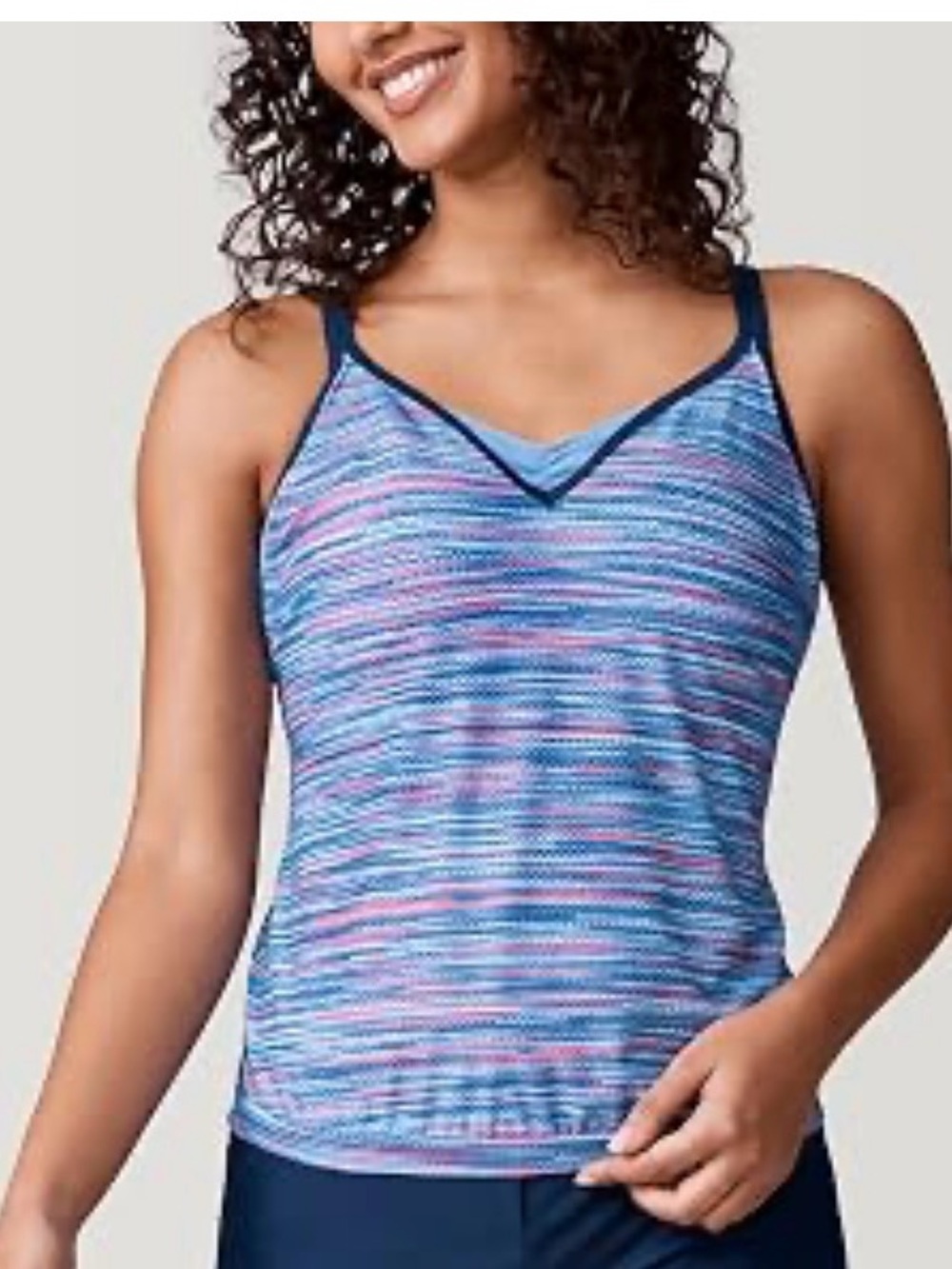 Free Country Swimwear Woman’s Size 1X Tankini Swim Top - Picture 9 of 9